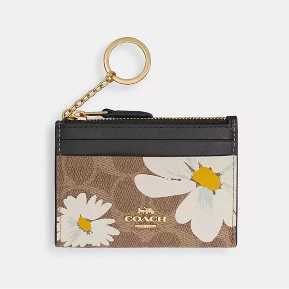 New Coach Mini Skinny Id Case In Signature Canvas With Floral Print - Picture 4 of 5